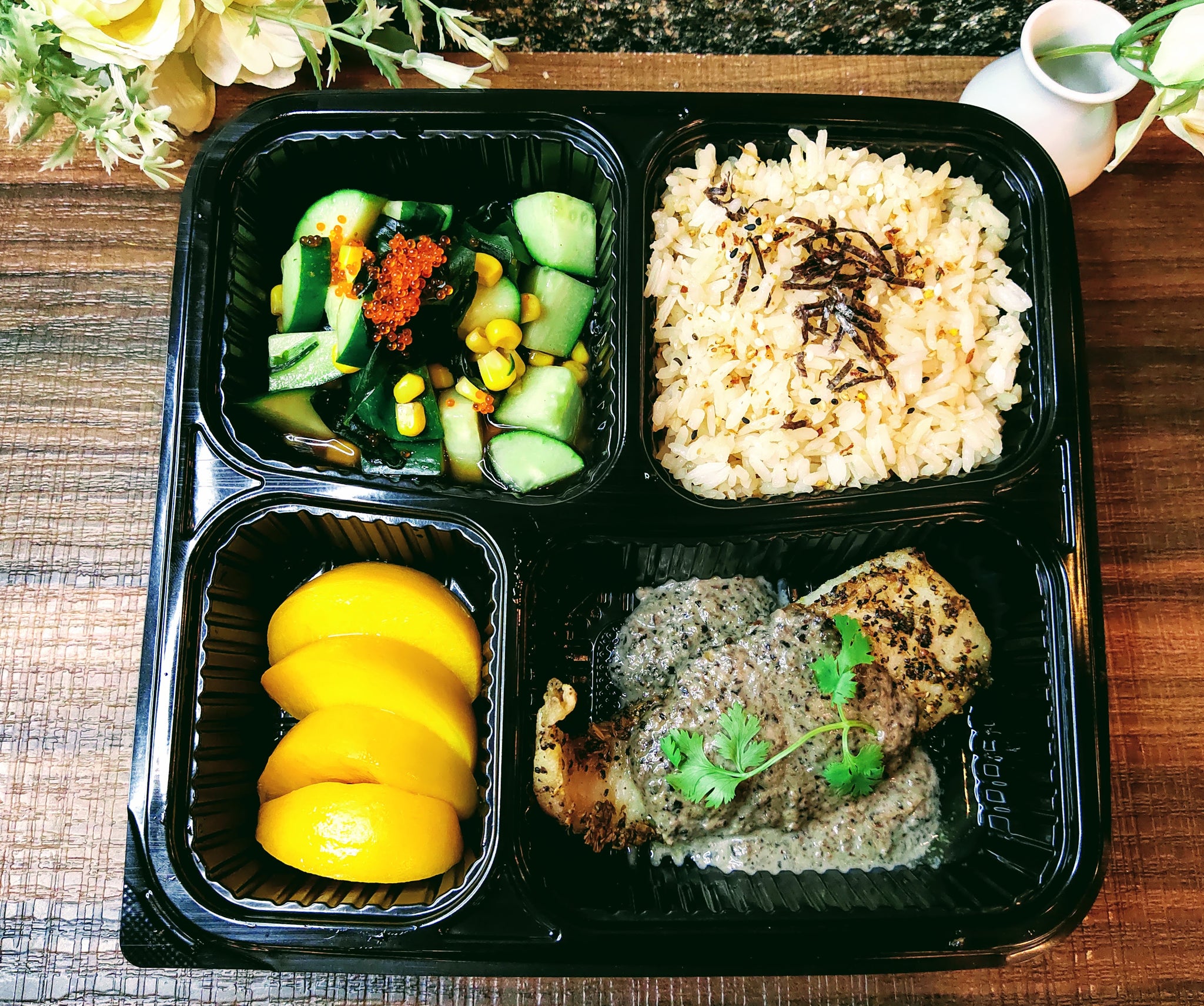 Lower Calorie - Herbed Spiced Dory with Portioned Sesame Rice and Vegetable of the Day